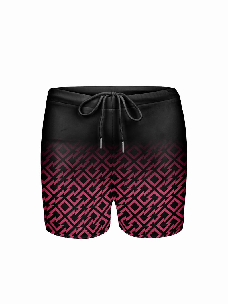 Heren 3D Digital Printing Plaid Boxer Zwembroek voor volwassenen Hoge elastische strakke zwembroek_voghion.com
