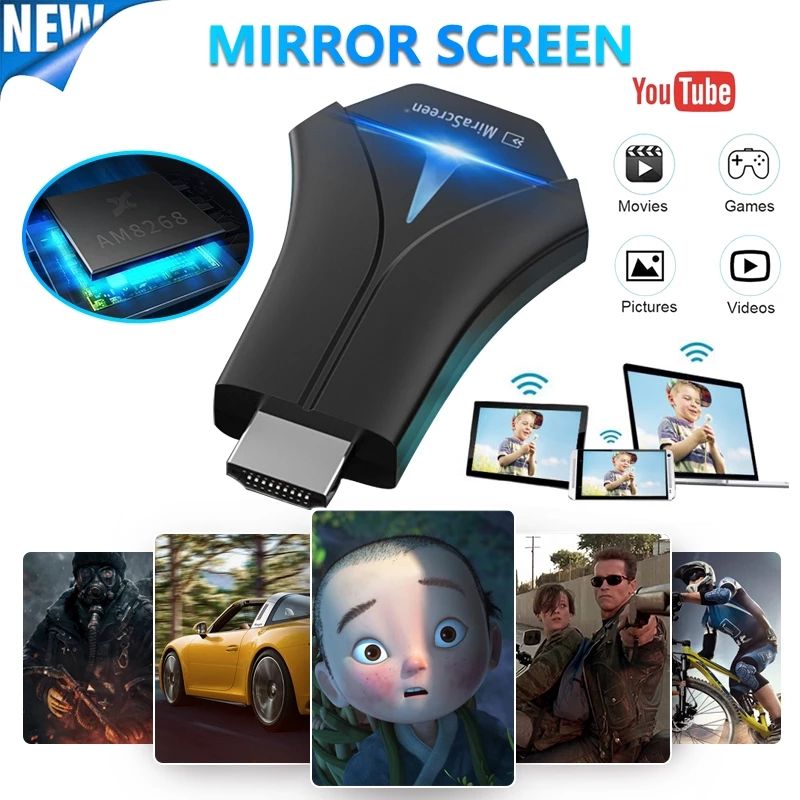 K12 TV Stick Wifi displeja uztvērējs HDMI saderīgs straumēšanas apraides spoguļa ekrāns Airplay Miracast Anycast Airmirror_voghion.com