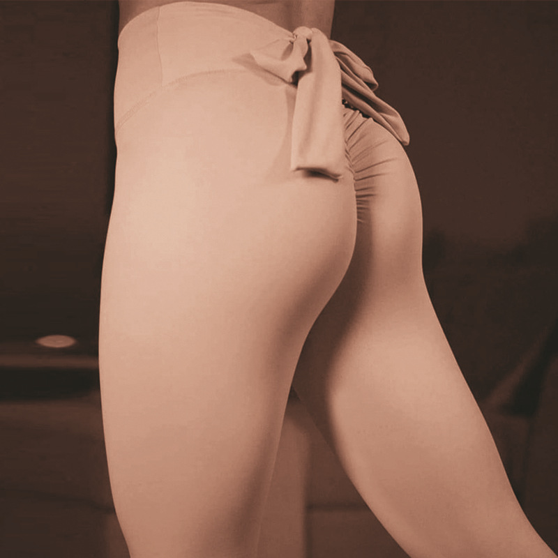 Women's solid color casual yoga leggings_voghion.com