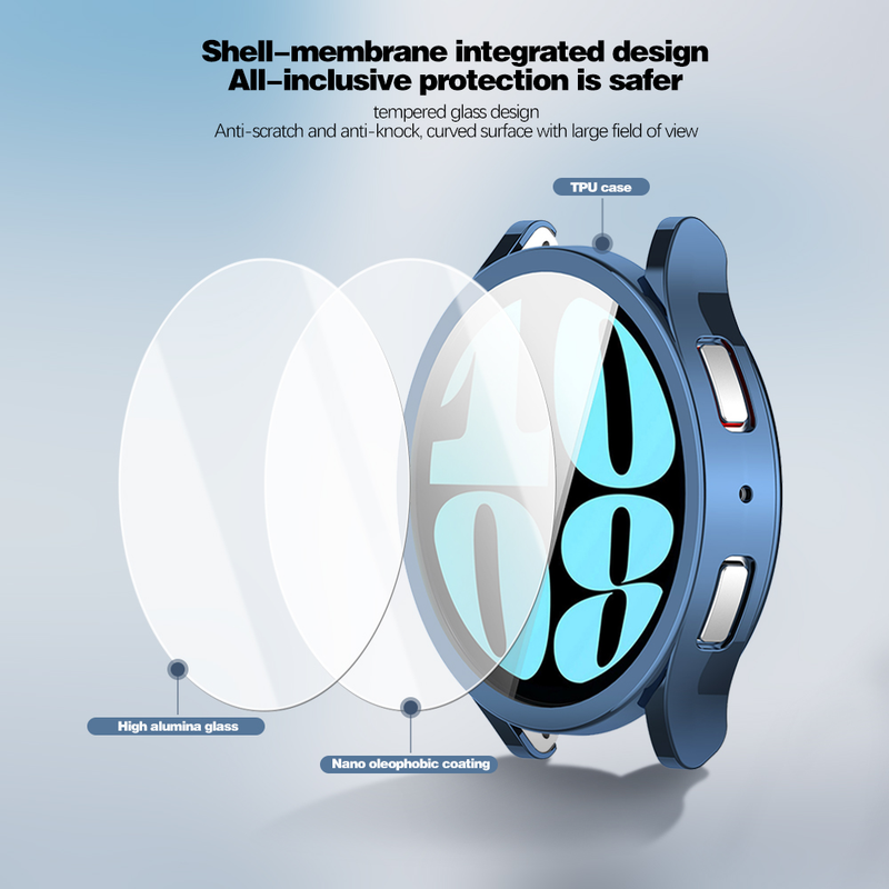 Soft Case for Samsung Galaxy Watch 6 5 40mm 44mm Cover TPU Screen Protector All-Around Bumper Shell Protective Film_voghion.com