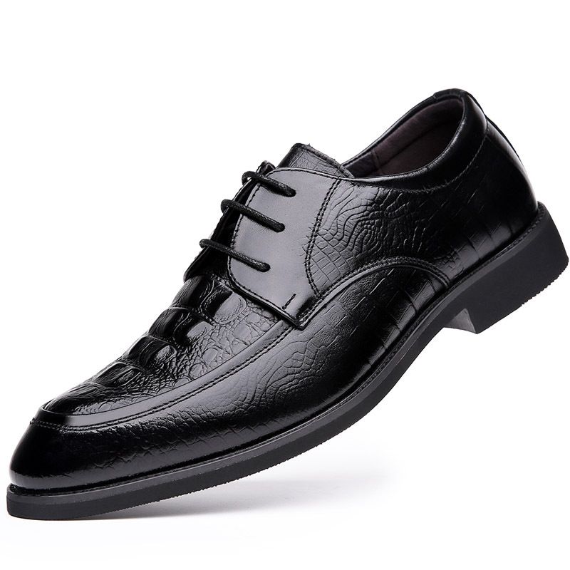 Suitable For All Seasons 2025 Autumn Cowhide Korean Style Small Size 36 Men's Pointed Breathable Business Formal Leather Shoes_voghion.com