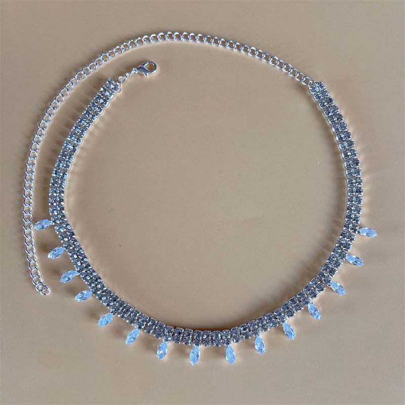 Neues Produktzubehör: Personalisierte, einfache, gezahnte Wasserhalskette mit Diamanten, Schlüsselbeinkette, Halskette_voghion.com