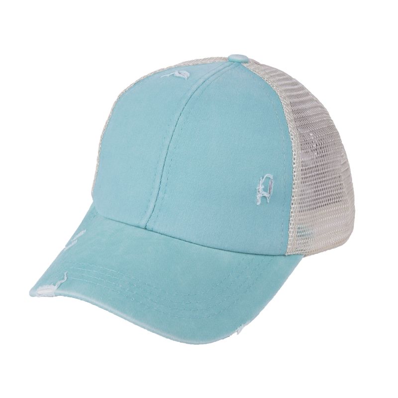 Washed Ponytail Baseball For Women, Summer, Spring, Autumn, Vintage Outdoor Solid Color Duckbill Cap_voghion.com