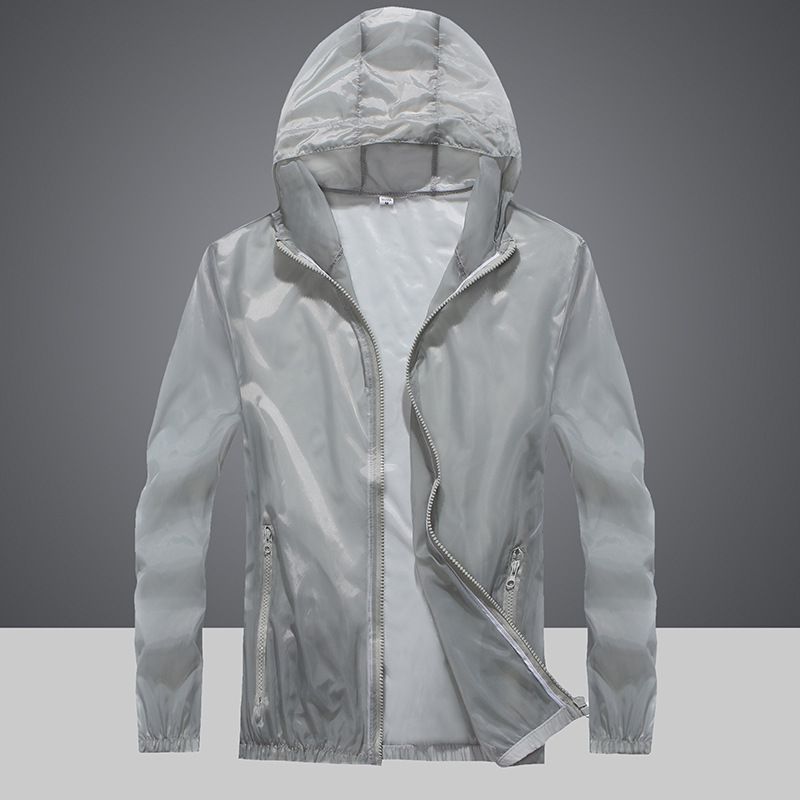 Unschlagbare Qualität für den Sommer für Herren, einfarbige, dünne Sonnenschutzjacke mit Kapuze für den Außenbereich in Übergröße für Teenager, einfacher Angelanzug für Männer_voghion.com