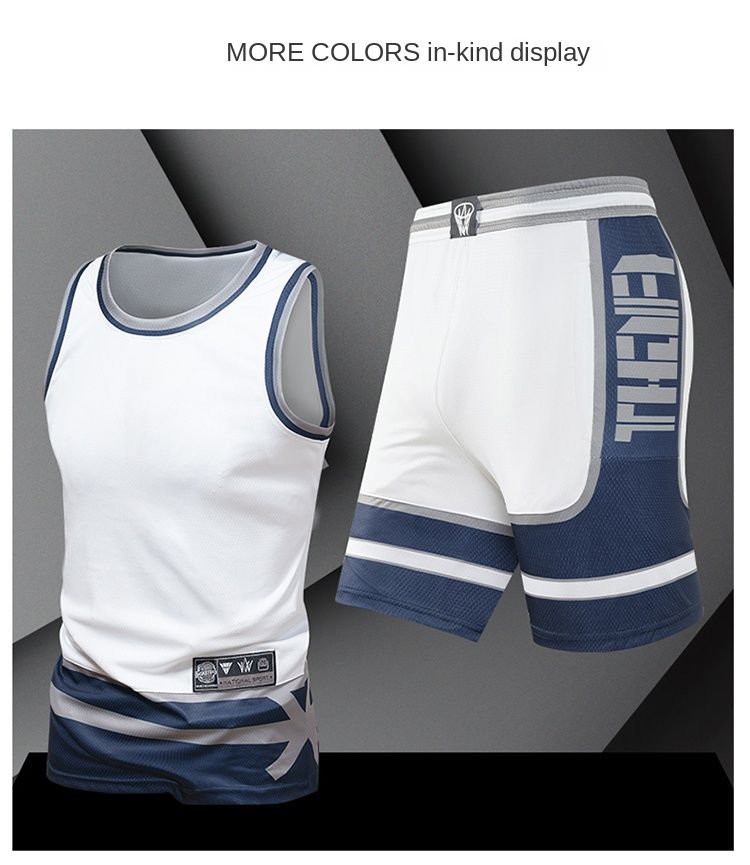 Sportpak Heren zomer hardloopkleding snel drogend T-shirt met korte mouwen Losse ijszijde speel trainingskleding Europees en Amerikaans stijl pak_voghion.com