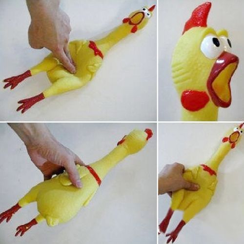 ToysMall 17 cm gele schreeuwende rubberen kip speelgoed drukontlasting piep pieper cadeau_voghion.com