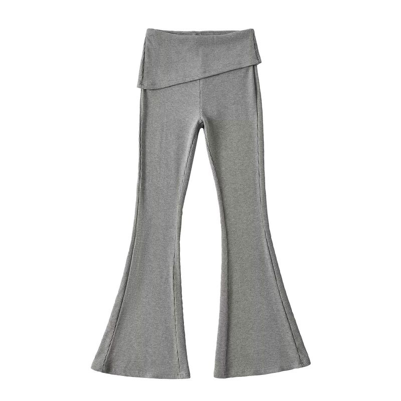 Fitted Flare Pants & Hooded Top Set - Slimming High-Waist Bell Bottoms With Asymmetric Detailing, Trendy Streetwear Outfit (Black/Gray/Khaki/Red, S-L)_voghion.com