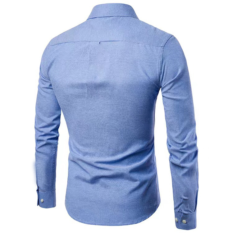 Nuova camicia a maniche lunghe Oxford Spinning Edizione coreana Non stirabile Slim Fit Tinta unita Abbigliamento casual da uomo per il centro_voghion.com