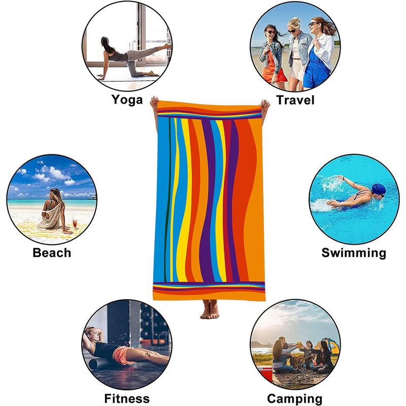 Asciugamano da spiaggia in microfibra anti-sabbia, sottile, ad asciugatura rapida, super assorbente, leggero, per viaggi, sport, piscina, nuoto, bagno, campeggio, yoga_voghion.com
