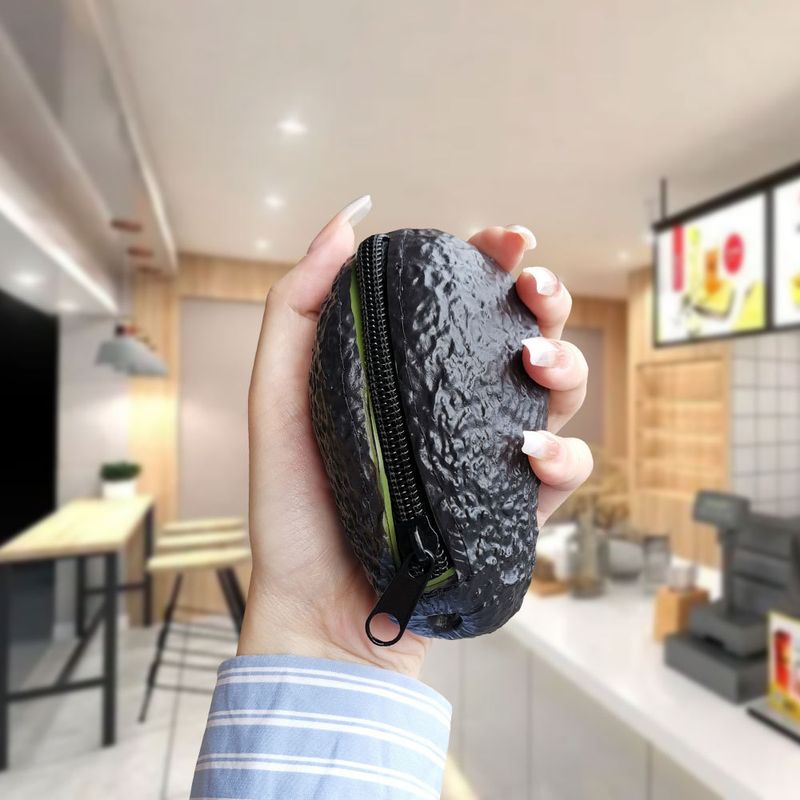 Monedero de simulación de aguacate, bolsa de almacenamiento de llaves, divertido regalo de mano, mini pan para niños, transfronterizo_voghion.com