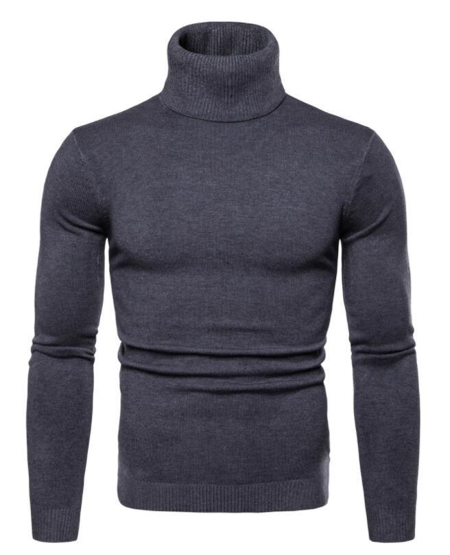 Pull coupe slim pour hommes, revers en laine, base épaisse_voghion.com
