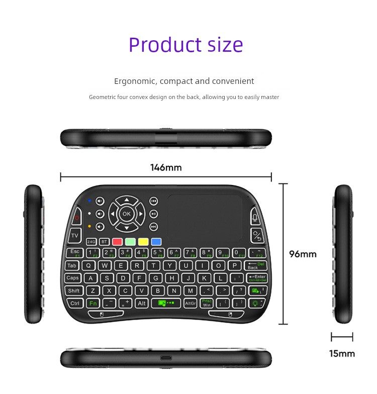 Air Mini tipkovnica miška brezžična Bluetooth dvojni način super velika tipkovnica na dotik mobilni telefon računalnik-TV set-top box_voghion.com
