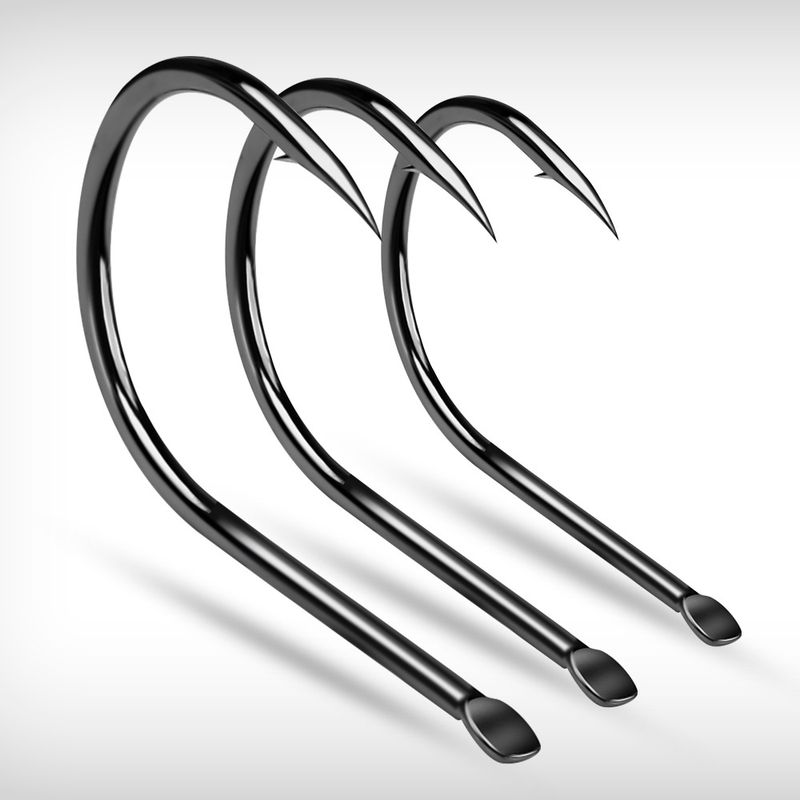 Luya Maruyo Crooked Mouth With Barbs Sea Fishing String High Carbon Steel Plate Bulk Fish Hooks 100pcs/Bag_voghion.com