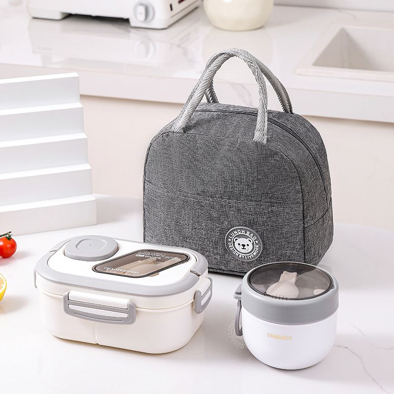 Boîte à lunch Bento à trois compartiments indépendants en plastique de qualité alimentaire, idéale pour les salades de légumes._voghion.com