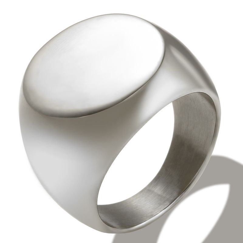 Vendite calde Vendite calde Acciaio inossidabile placcato oro lucido tondo liscio vuoto sigillo per uomo donna Fast and Furious anello gioielli_voghion.com