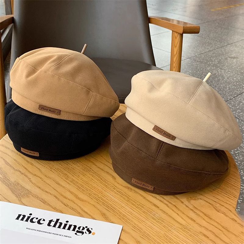 Neuheiten Herbst Winter Neue süße kühle leichte Wollmützen Mode Britischer Künstlerstil Retro Vielseitige Baskenmützen für Frauen_voghion.com