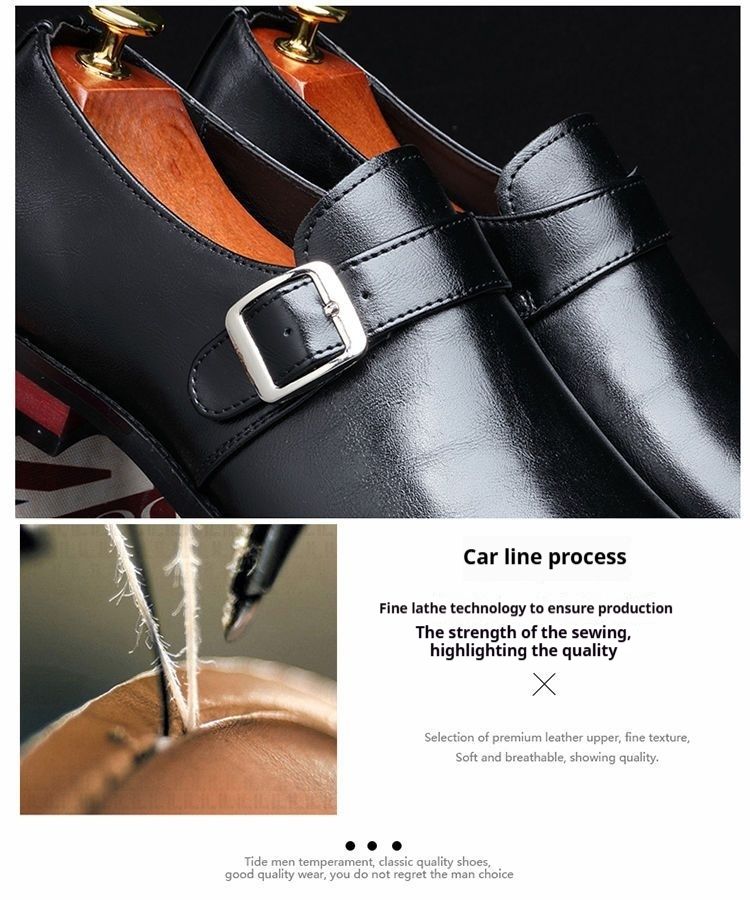 Og nyt, moderigtigt britisk spids læderskoovertræk til mænd, fodbæltespænde, business plus size, natklubovertræk, spænde, størrelse,_voghion.com