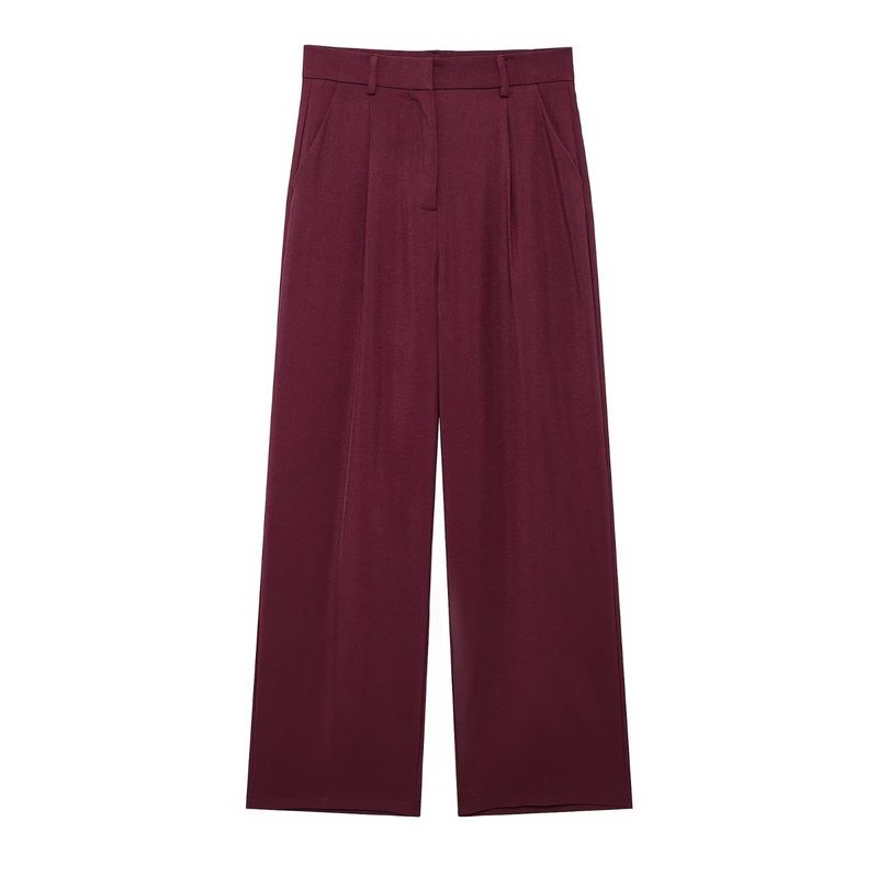 Women's Clothing Autumn Ankola Red Double Breasted Jacket Pants Suit_voghion.com