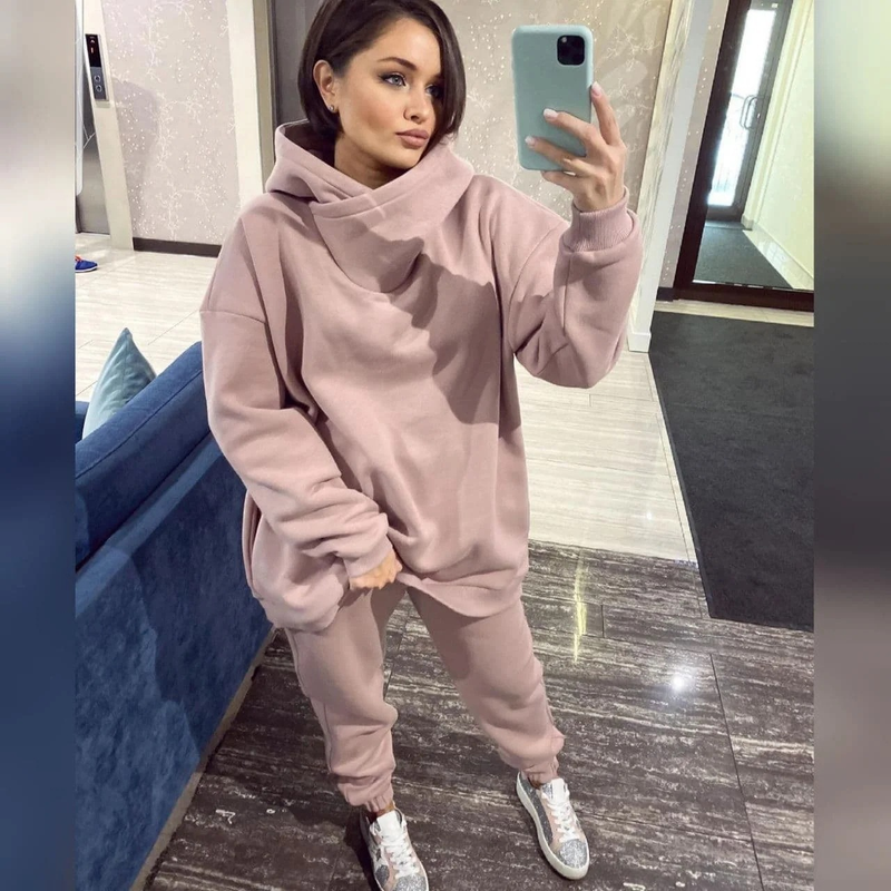 Sudadera de moda y ocio para mujer, traje de dos piezas de cuatro piezas_voghion.com