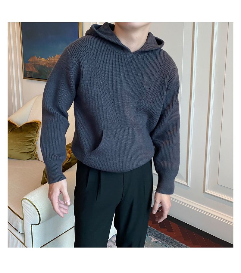 Maglione oversize con cappuccio da uomo - Pullover comodo ed elegante per abbigliamento casual e business (nero, blu, rosso, taglie EU dalla S alla 2XL)_voghion.com