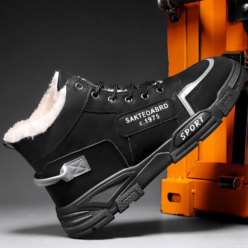 Fleecegefütterte, verdickte Schneestiefel für Herren, Winter-Baumwollschuhe, wasserdichte, rutschfeste, warme Martin-Stiefel für den Außenbereich, Koreanisch_voghion.com