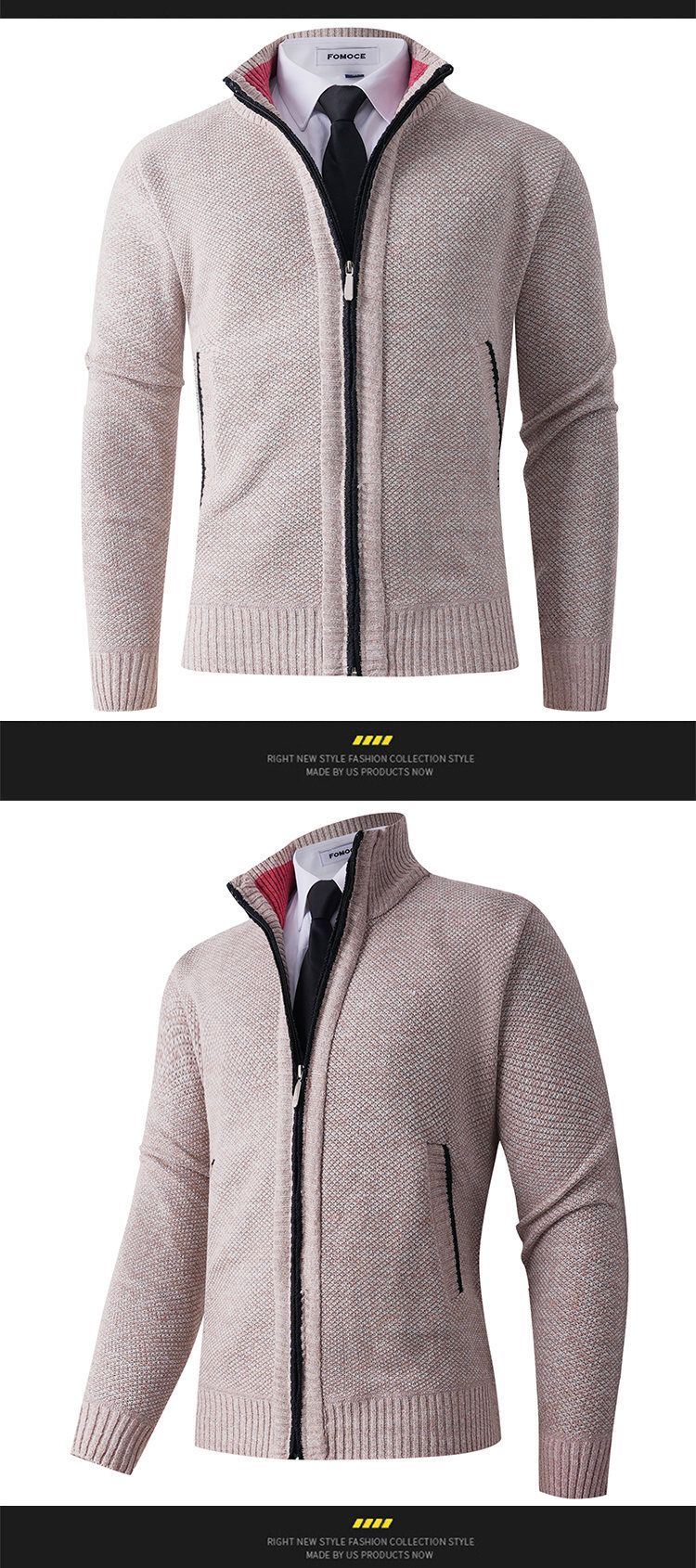 "Herren-Strickjacke mit Fleecefutter – Übergroßer Winterpullover mit Stehkragen (M-3XL, 12 Farben)"_voghion.com