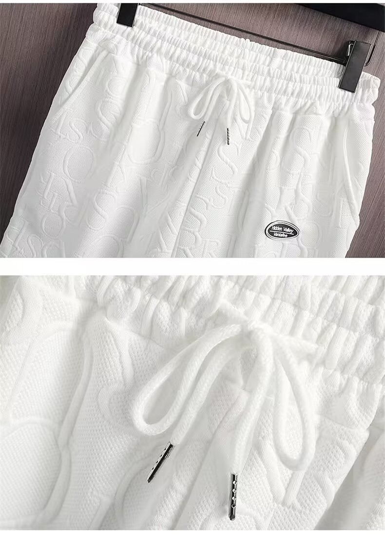 Fuente de ropa para hombres Fabricante, traje deportivo informal, verano para hombres, delgado, de gran tamaño, suelto, informal, de manga corta, camiseta, pantalones cortos, traje de dos piezas_voghion.com