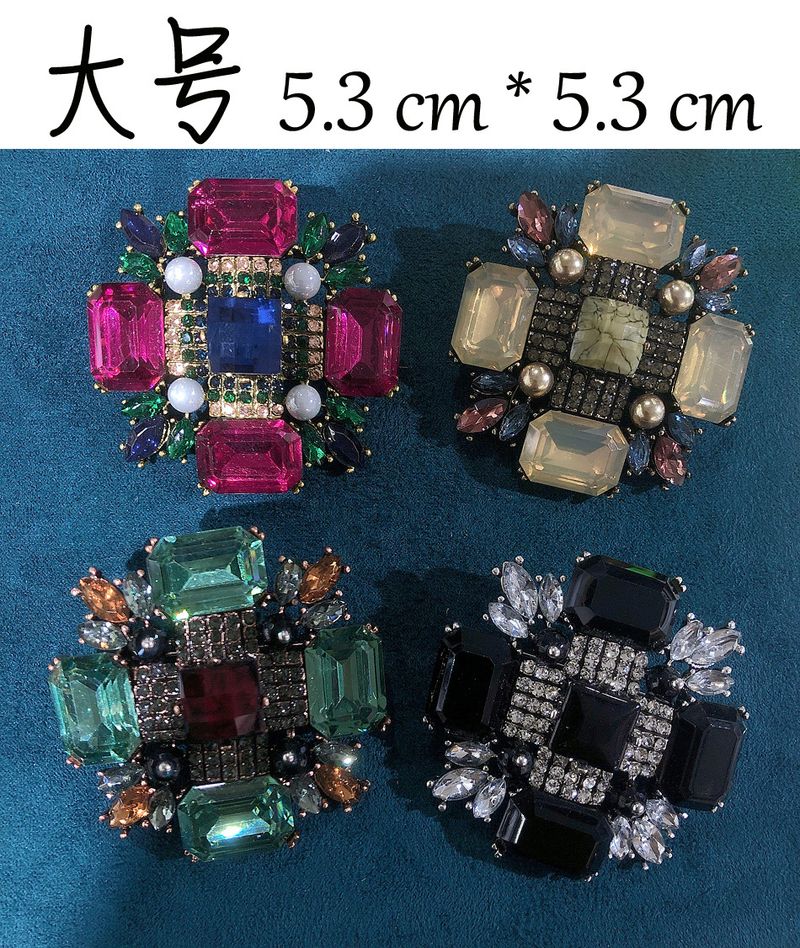 Classic Square Geometric Rhinestone Brooch Fashion Women's Coat Pin Accessory Corsage_voghion.com