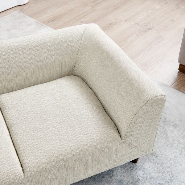 Pet Sofa With Backrest And Armrests, Modern Rectangular Pet Sofa Suitable For Medium And Large Dogs, Soft Cushion Comfortable Dog Sofa,--BEIGE_voghion.com
