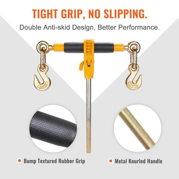 Ratchet Chain Binder, 5/16'-3/8' Heavy Duty Load Binders, With G80 Chains 7100 Lbs Secure Load Limit, Labor-saving Anti-skid Handle, Tie Down Hauli_voghion.com