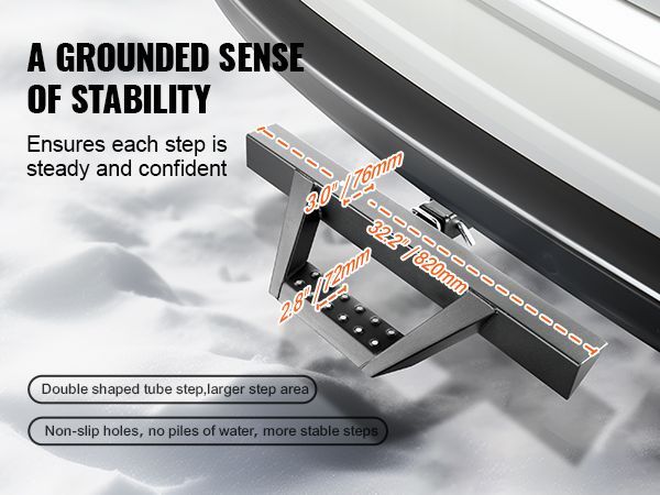 VEVOR Hitch Step For 2" Receiver Universal Trailer Tow Rear Bumper Guard Steel_voghion.com
