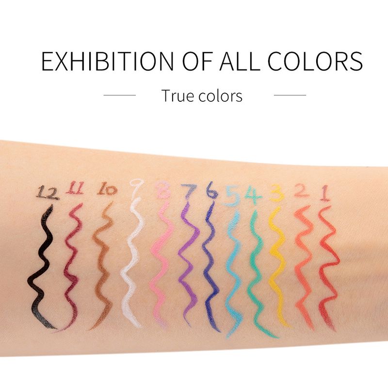 esplosivo handaiyan12 colore opaco asciugatura rapida non facile da sbiadire eyeliner colorato set trucco performance_voghion.com