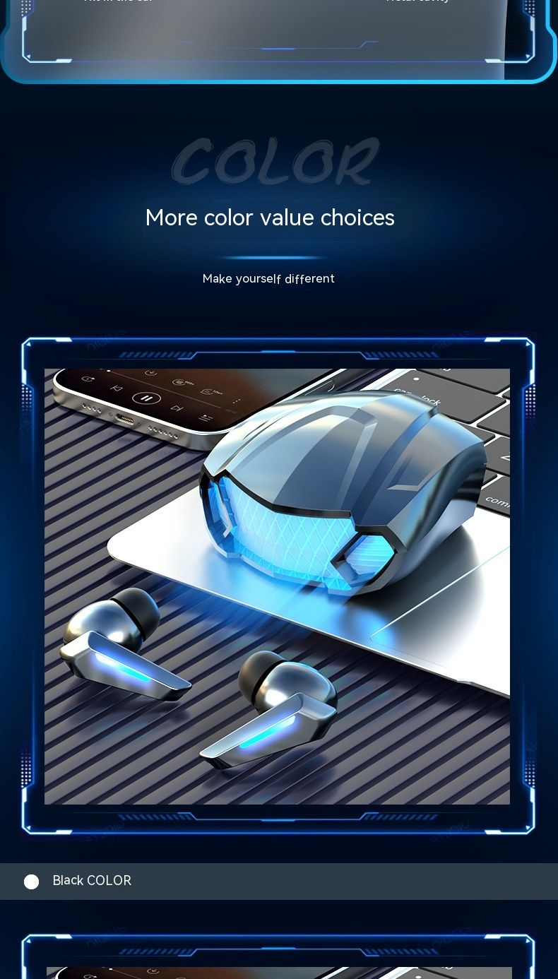 Nieuw cool sportwagenontwerp M5 TWS Draadloze Bluetooth 5.2 Dual Mode Esports Game-oortelefoons_voghion.com