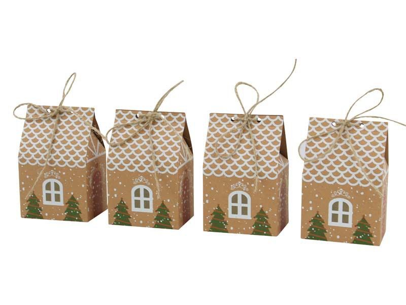 Scatola di caramelle natalizia, piccola, creativa, in carta kraft, per biscotti, pasticceria, regalo_voghion.com