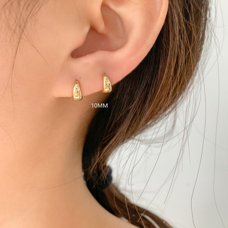 Eleganti orecchini a cerchio in argento puro spesso per donna, design di nicchia, leggeri e lussuosi._voghion.com