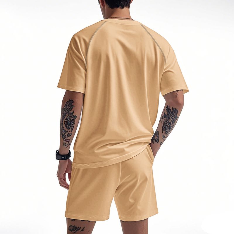 Ensemble de sport à séchage rapide pour homme : t-shirt respirant à manches courtes et short confortable pour la salle de sport, la course à pied et les loisirs | Polyester léger_voghion.com