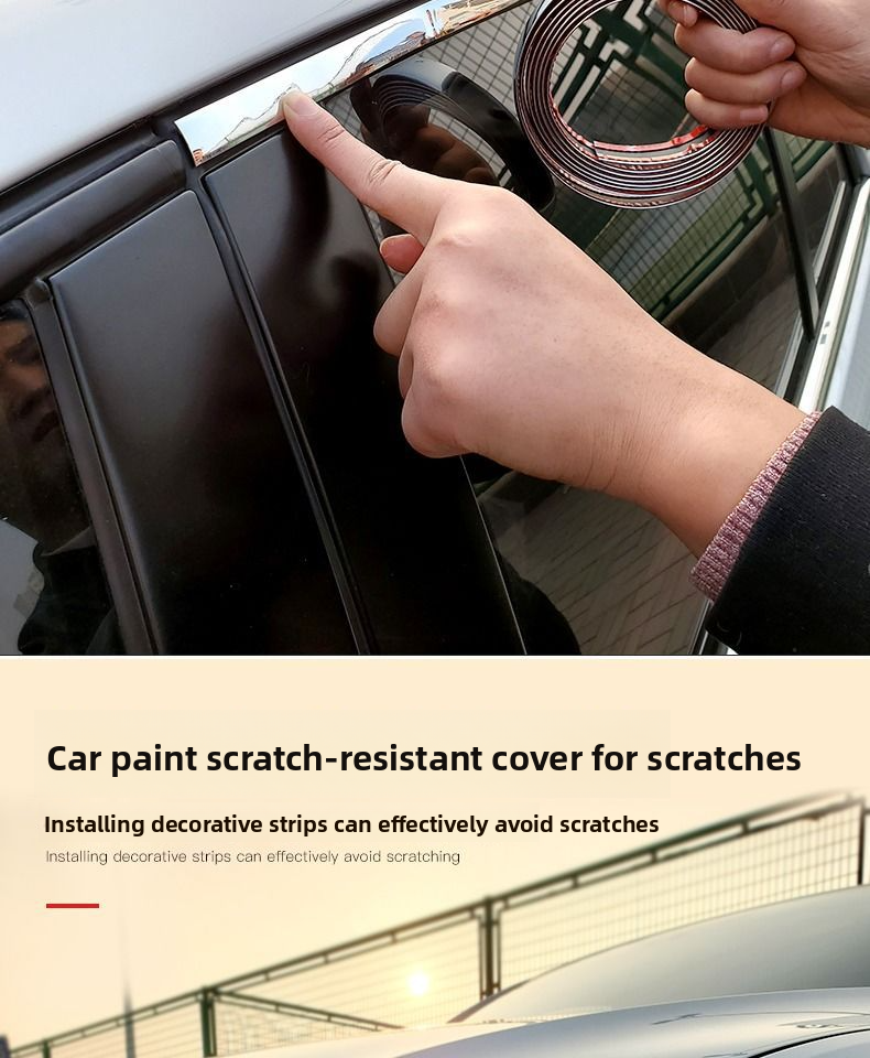 Car Window Decoration Chrome Plated Bright Electroplated Door Anti-collision Strip Bumper Anti-scratch Anti-explosion_voghion.com