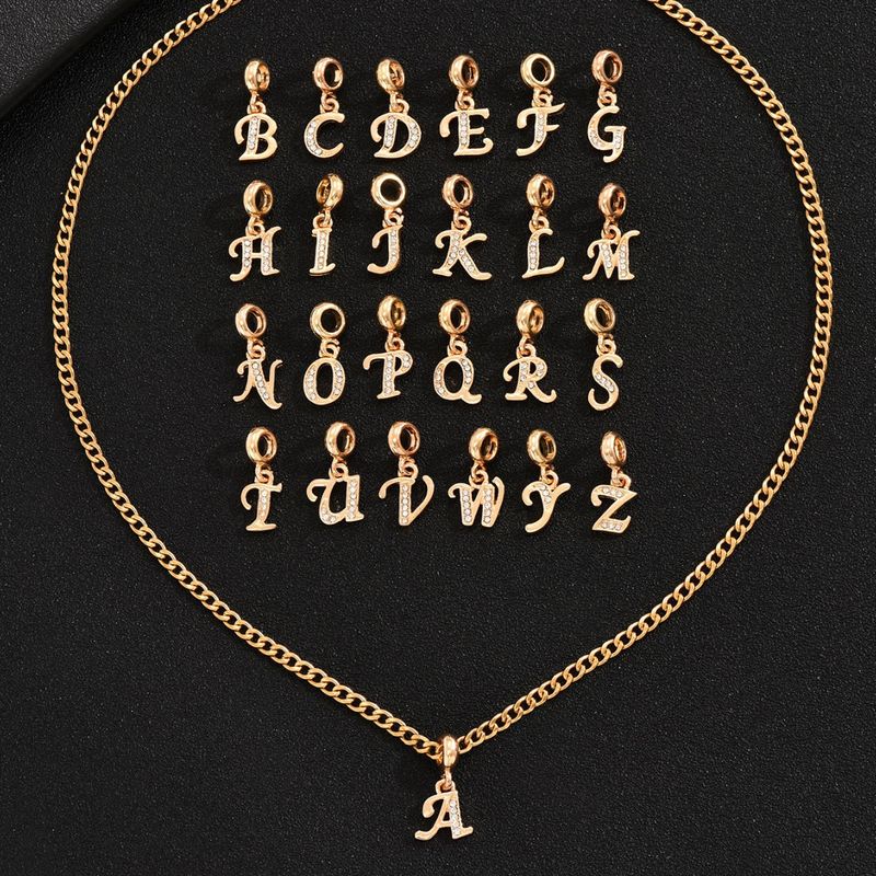 New Fashion Luxury 26 Letter Diamond Pendant For Men Hip Hop Niche Versatile Necklace_voghion.com