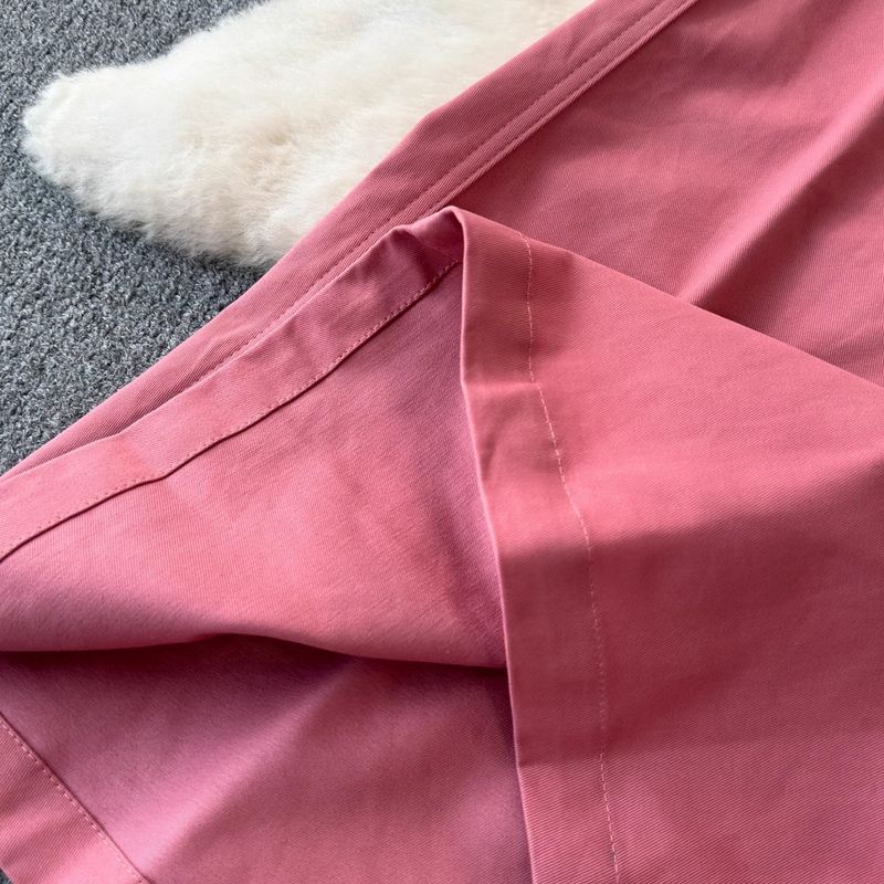 Women's Clothing Pink Denim Fashion Suit Skirt Two Piece Suit Women's High Waist Slim Skirt New Style Girly_voghion.com