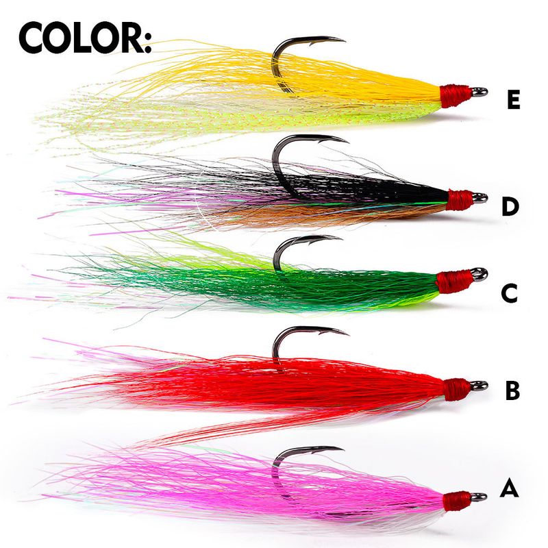 Bionic Lure Anchor Feather Hair Tying Single Barbed Fish Hook Gear Accessoires Vissen_voghion.com