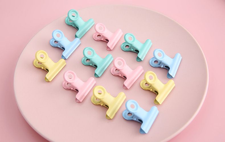 Yaratıcı şeker renkli metal küçük klips makaron küçük kitap klipsi kitap DIY el yapımı klip okul sınav kağıdı ödev klipsi_voghion.com