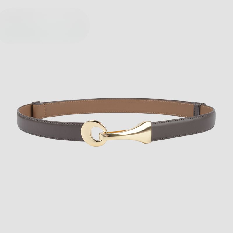 Vintage Adjustment Cowhide Genuine Leather Lazy Personality Belt Dress Coat Decorative Belt_voghion.com