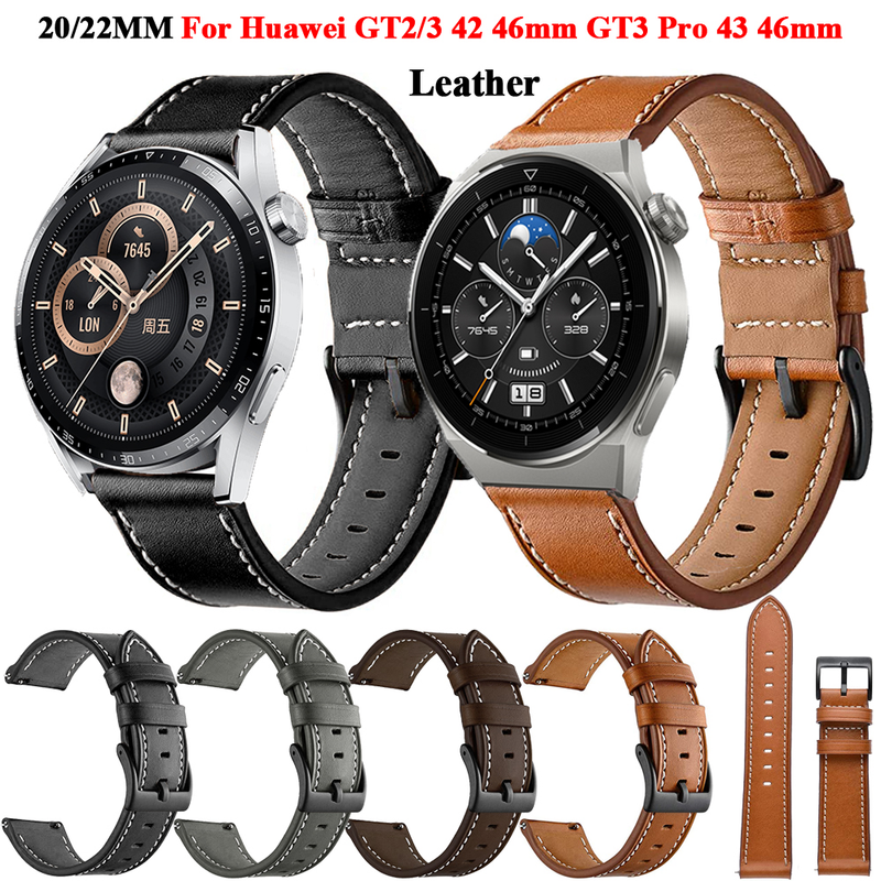 20 22mm Bracelets de montre intelligents pour Huawei Watch GT3 GT 3 42 46mm Bracelet GT 2 GT2 Pro 46mm Bracelet de montre Bracelet Ceinture en cuir Correa_voghion.com