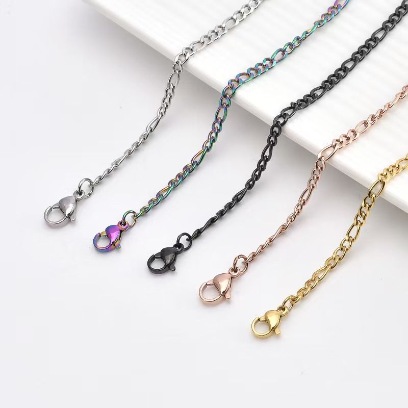 Staless Figaro Halskette, Titanstahl NK3:1, kubanisch-europäisch-amerikanisch, grenzüberschreitend, angesagter Hip-Hop-Schlüsselbeinpullover_voghion.com