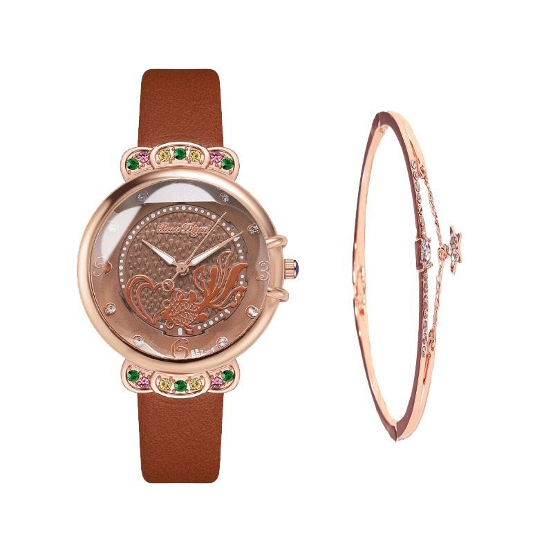 Women's Watches Fashion Women's Set Bracelet Watch Personality Fashion Lotus Diamond Watch_voghion.com