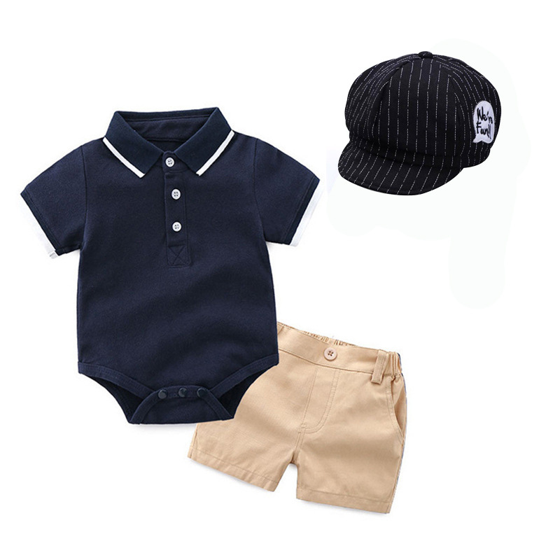 Dziecięcy nowy chłopięcy kombinezon POLO Gentleman + czapka Ubranka dla chłopców i dzieci_voghion.com
