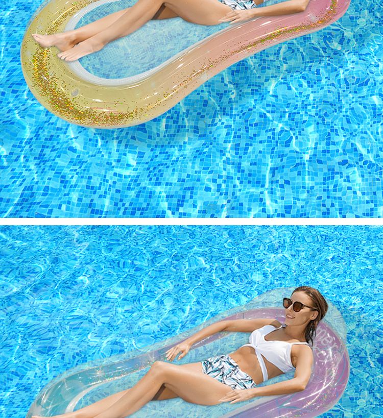 Aufblasbare Schwimmliege - Klappbare Rückenlehne mit Mesh-Netz für Pool, See & Strand_voghion.com