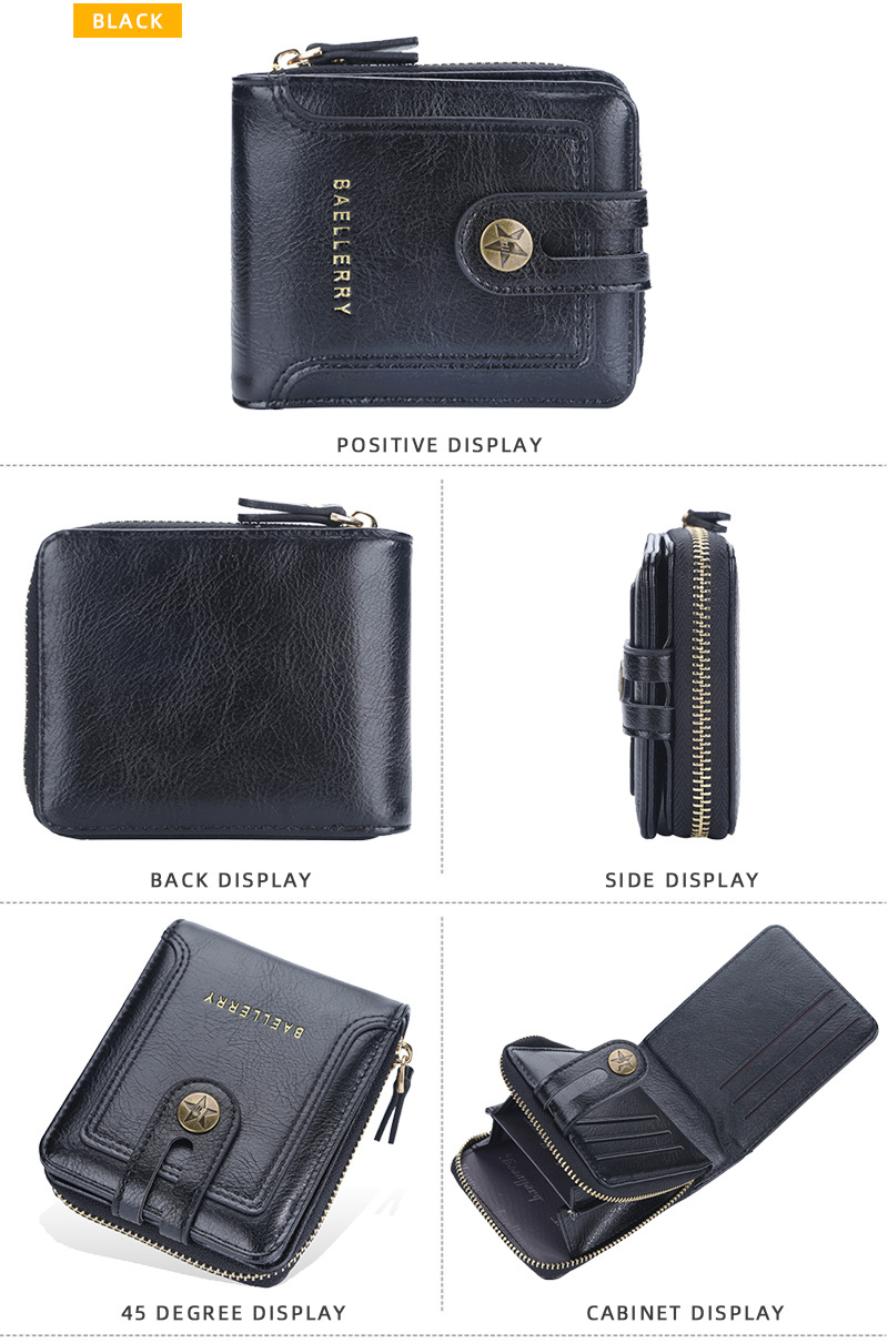 Baellerry Portemonnaie Héich Qualitéit Männer Kompakt Portemonnaie Nei Arrivée Retro Multi Card Zipper Mënz Portemonnaie_voghion.com