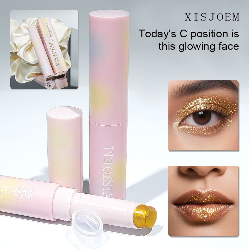 Caneta de sombra Jelly Beauty Crystal Makeup Batom multicolorido iluminador em bastão Cosméticos_voghion.com