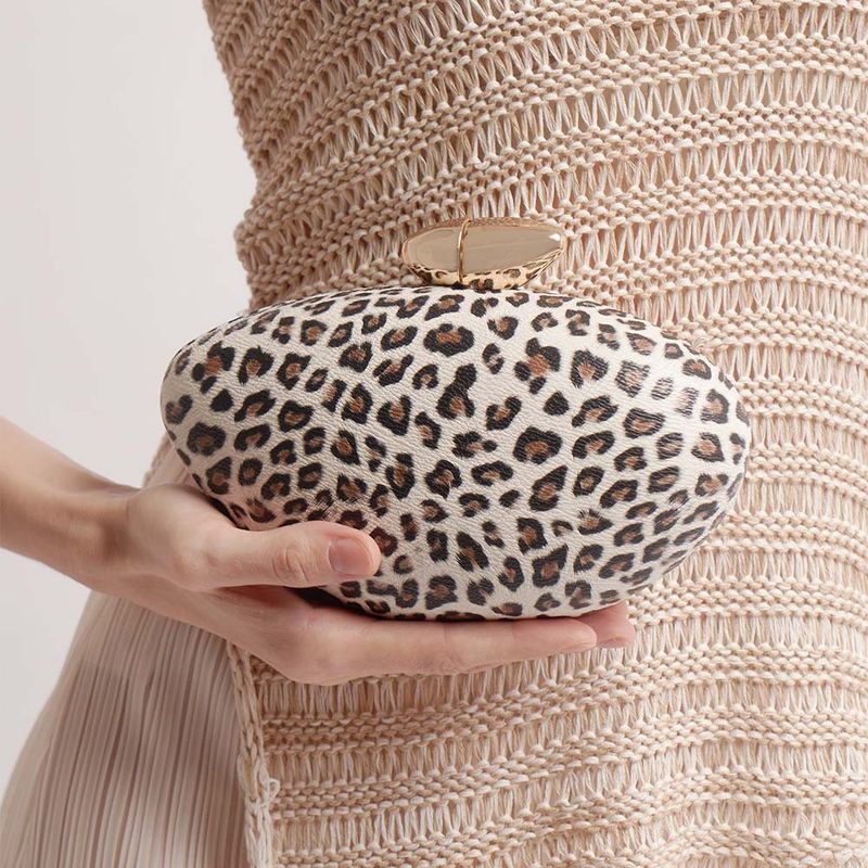 Borsa a tracolla elegante da donna - Borsa a tracolla con stampa leopardata in PU retrò per matrimoni, feste serali e uso quotidiano. Pochette da sera per matrimoni._voghion.com